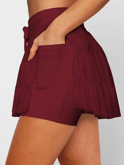 High Waist Skort with Pockets Burgundy Trendsi f91b9707-70b8-48cd-be3e-29e50ac89179-Max-Origin