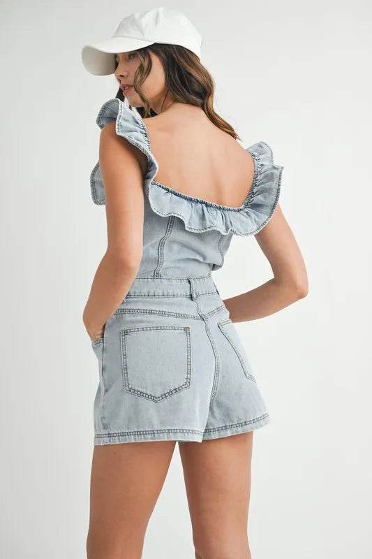 MABLE Off Shoulder Ruffle Detail Denim Romper Trendsi f9729d5ec9f445838649edb404ce95b6-Max-Origin