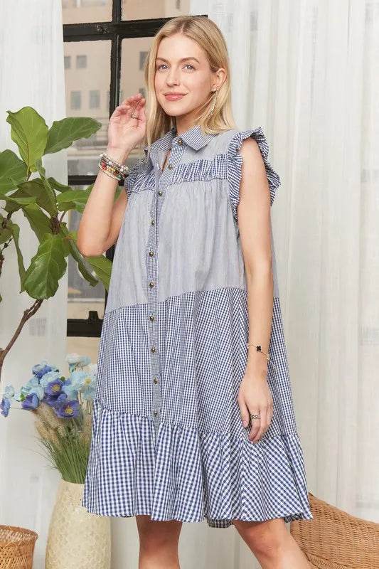 ADORA Button Down Textured Babydoll Dress Trendsi f9932c85f035404ba900d92668b3e3ea-Max-Origin