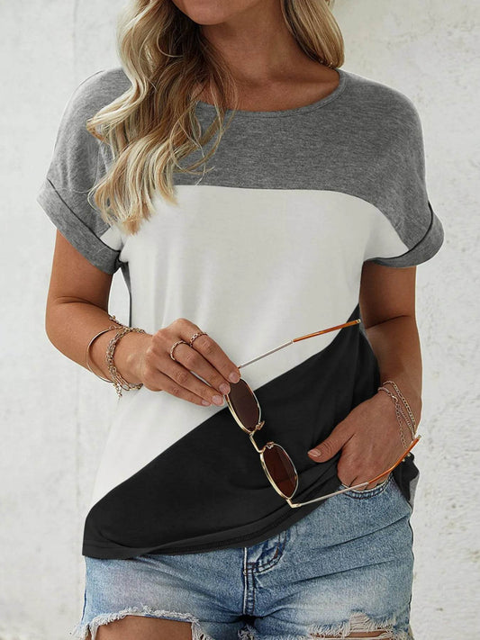 Color Block Casual T-Shirt Gray Trendsi f99f2014-a156-4492-a089-e572f5fb72a1-Max-Origin