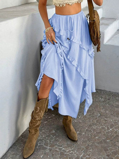 Devine Slit Drawstring Ruffled Skirt Trendsi f9f494e5-559c-4e2c-8043-2ff09fbcc233-Max