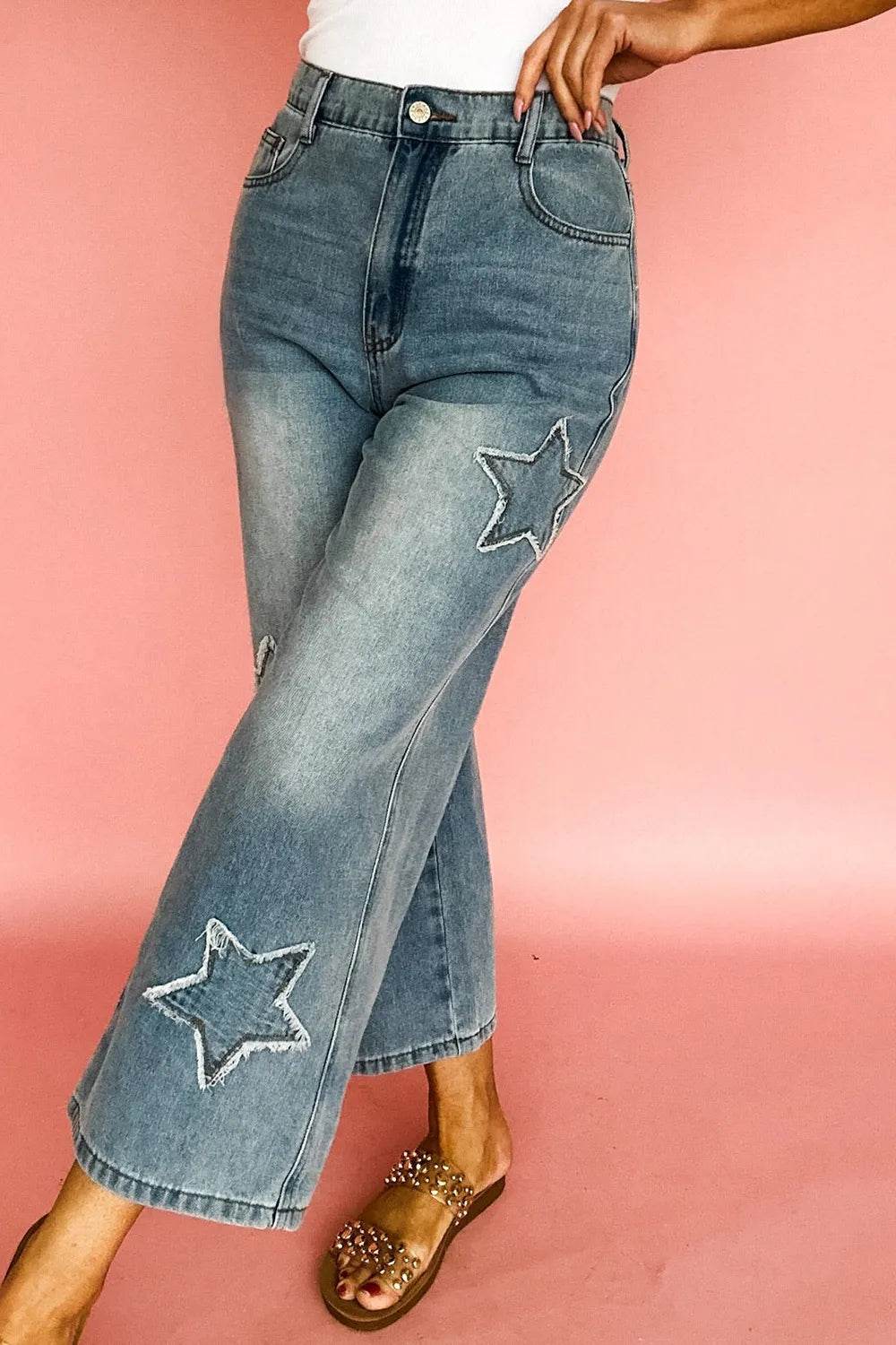 Star Embroidered High Waist Wide Leg Jeans Trendsi fa5ae250-deee-47c6-911b-061d28071e8a-Max-Origin