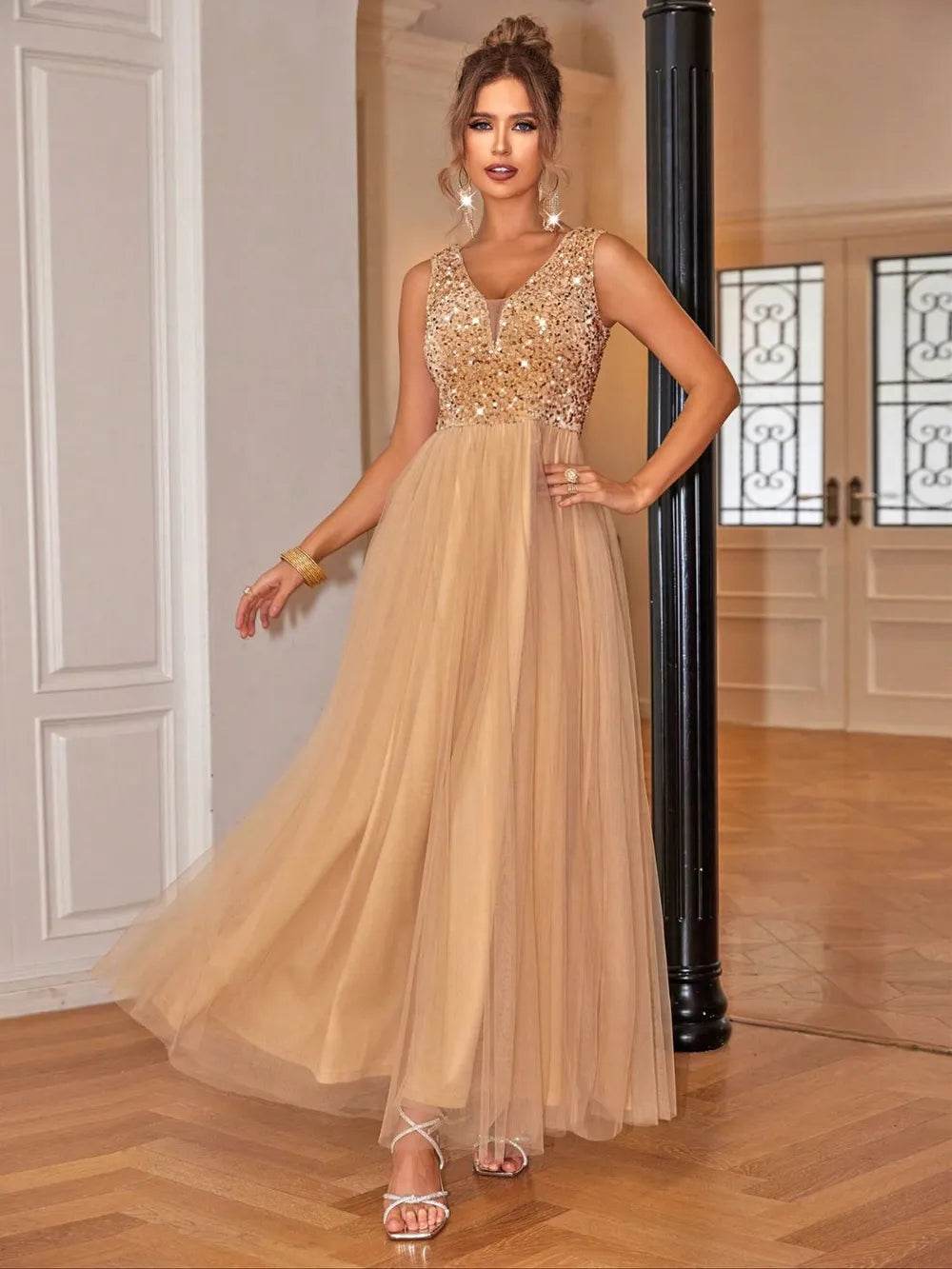 Sequin V-Neck Sleeveless Dress Trendsi fac20b43-bbb7-481f-a0cd-ee19a70ea144-Max