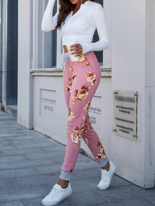 Floral Print Slim Fit Long Pants Trendsi fac54455f3cd4f94a78106231b423a47-Max