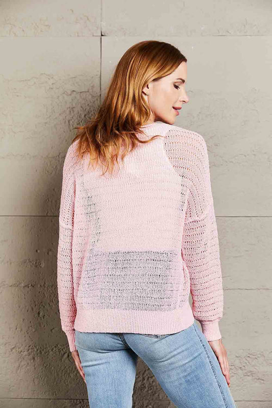 Openwork Round Neck Dropped Shoulder Knit Top Trendsi faebe1e432764b859a7ea34ffdecc257-Max