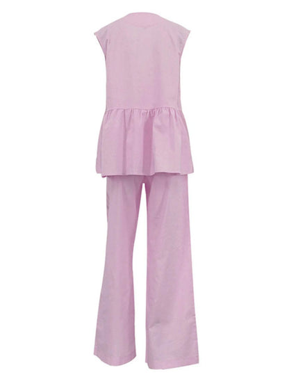 V-Neck Vest and Pants Set Trendsi faec5e929e5b44ddb4a898188c450a00-Max-Origin