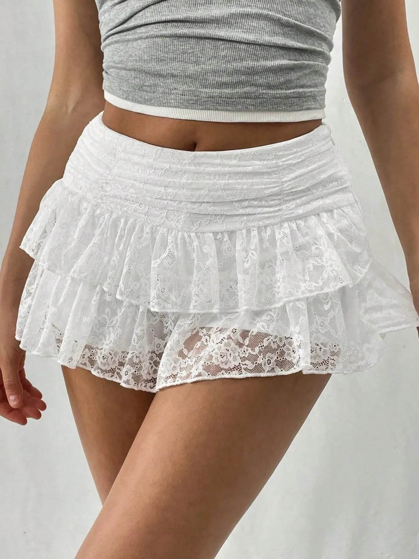 Lace Layered Mini Skirt White Trendsi fb35b8a9-fadd-4914-baea-1768fb5eb98d-Max-Origin
