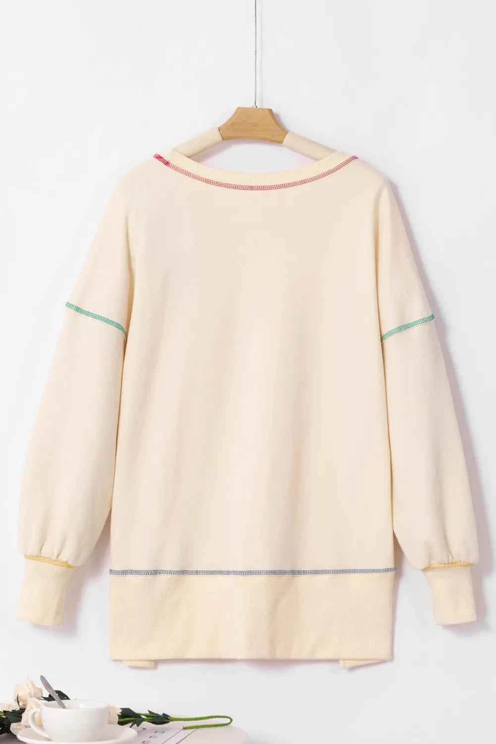 Contrast Stitching Sequin Pumpkin Round Neck Long Sleeve Sweatshirt Trendsi fb5074a7-d0db-4caa-b6bc-ab54976d9762-Max