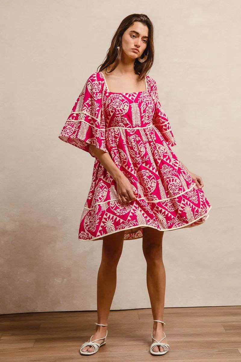 BiBi Aztec Woven Printed Contrast Binding Dress Trendsi fbaa5a028a0e49acb38e6da38280a060-Max-Origin