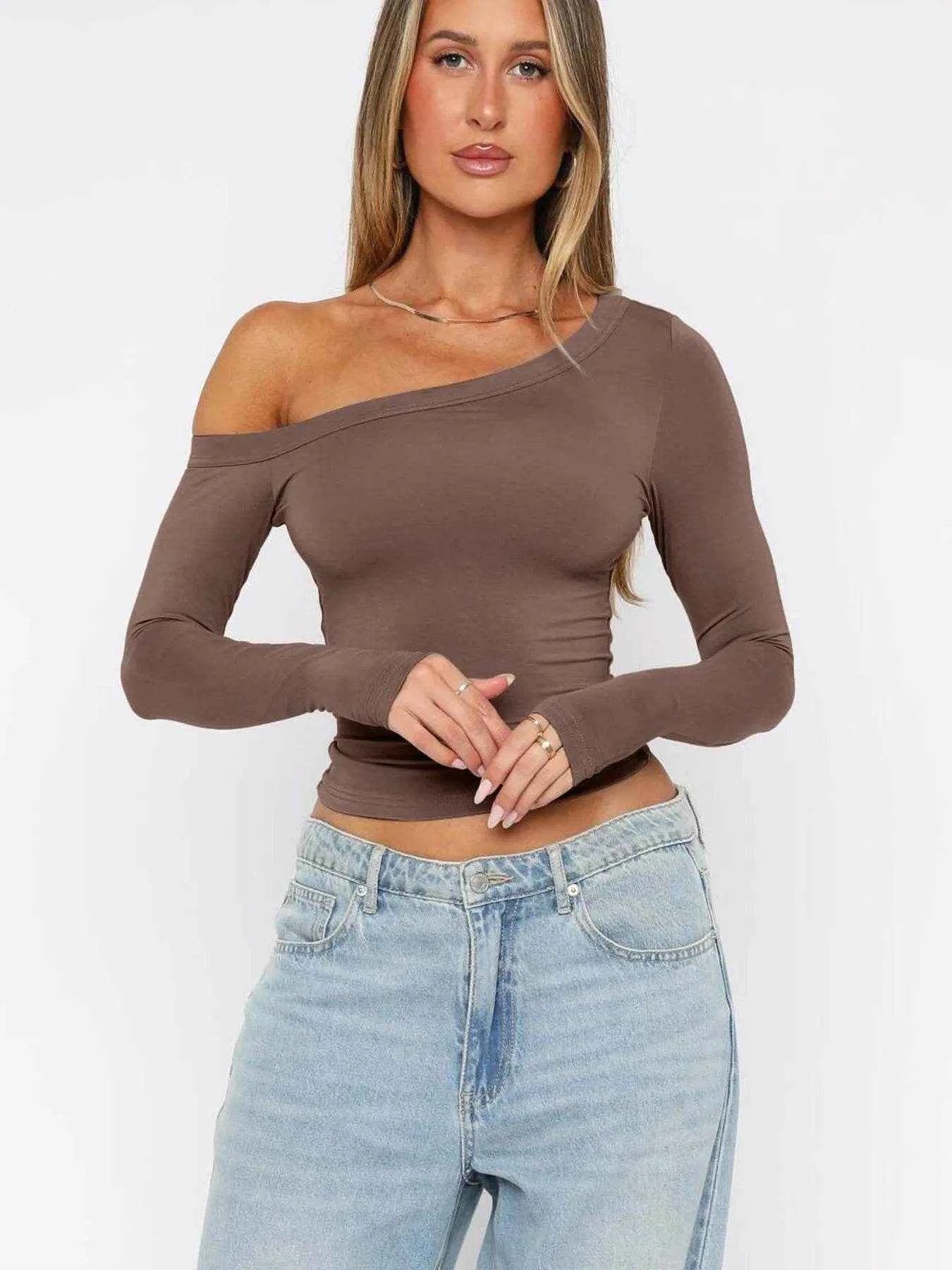 One Shoulder Long Sleeve Crop T-Shirt Trendsi fbb111dfbab0474f88e4362ba33ea1d3-Max-Origin
