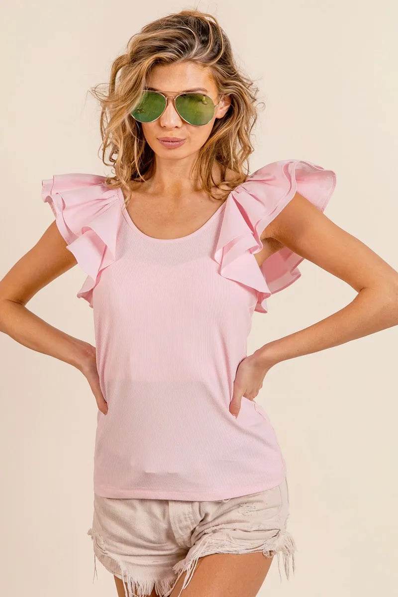 BiBi Wide Layered Ruffle Sleeve Scoop Neck Ribbed Top Trendsi fbf5d4cf5ae74819a62e5bd786cf2612-Max-Origin