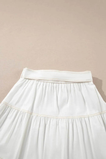 Contrast Stitching Trim Knotted High Waist A-Line Mini Skirt Trendsi fc33f26b-3f90-4d44-bbd2-66e26c686635-Max