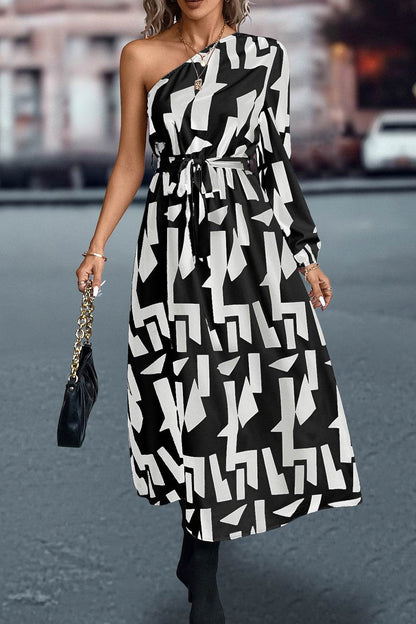 Printed One-Shoulder Tie Waist Dress Trendsi fc57238fc3024f6a8d9f2389eaff1e43-Max
