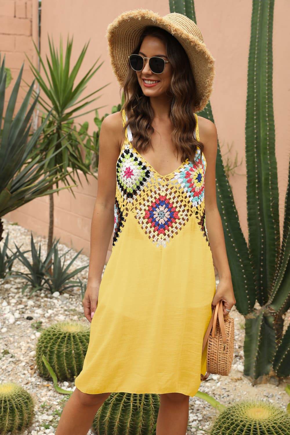 Openwork Sleeveless Embroidery Dress Yellow One Size Trendsi fc720ec3c4914efbbde636d3083531bc-Max
