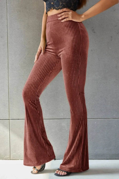 Ribbed High Waist Flare Pants Rust Trendsi fc7cfe42-8269-4871-a35d-75e0b5529143-Max