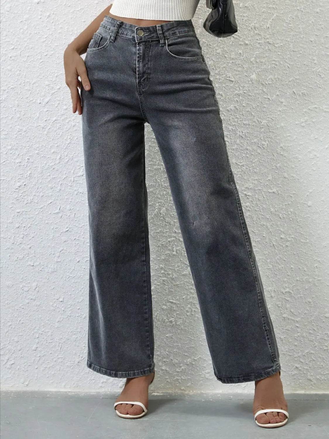High Rise Wide Leg Jeans Trendsi fcb5baea-5606-4875-829a-2c8c326eb307-Max-Origin