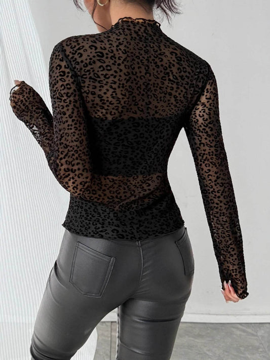 Leopard Print Mesh Long Sleeve T-Shirt Trendsi fcb97583c78f4072ab48f138f13a009d-Max-Origin