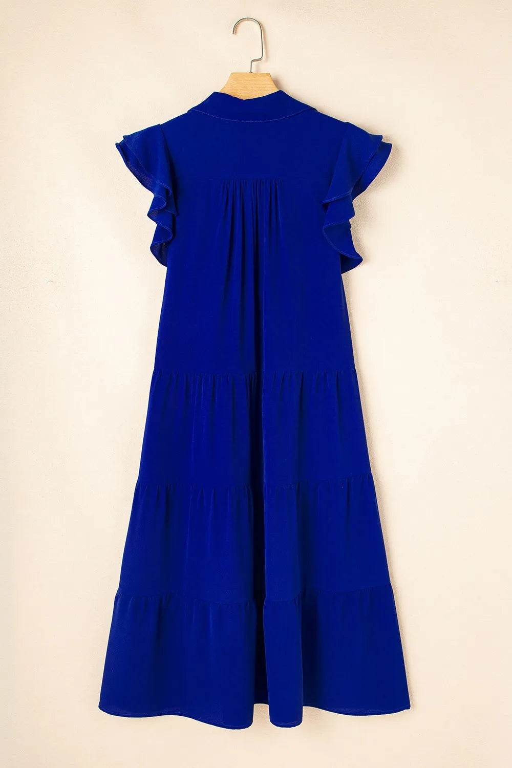Ruffled Short Sleeve Collared V Neck Tiered Midi Dress Trendsi fcee9db0-8c5a-45cc-aa0a-bc8388dfea04-Max