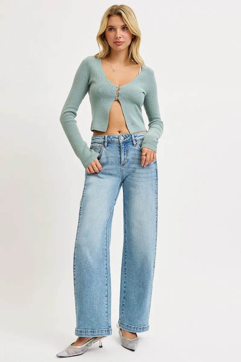 RISEN Mid Rise Wide Barrel Transferable Leg Snap Jeans Trendsi fd0b5756214e4fe2a5400f89c5131000-Max-Origin