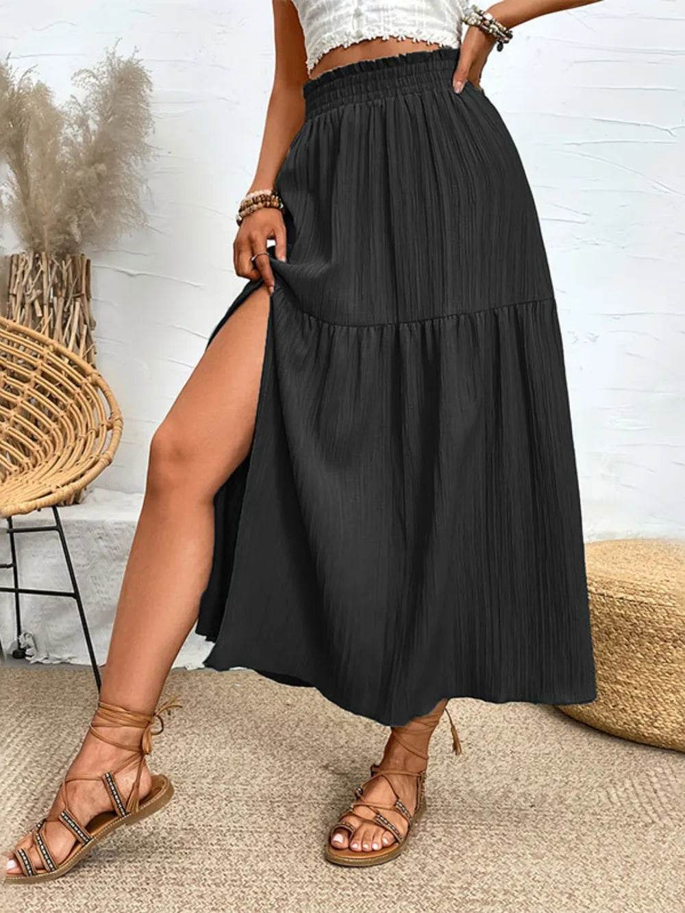 Frill Slit Skirt Trendsi fd4e399a-937c-422f-a466-07c5f9ecb2eb-Max