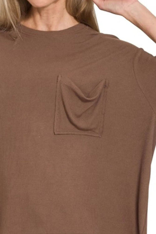 Zenana Oversized Ribbed Round Neck Short Sleeve Tee Trendsi fd5b324e-857c-4daa-a700-a6e978d1908a-Max-Origin