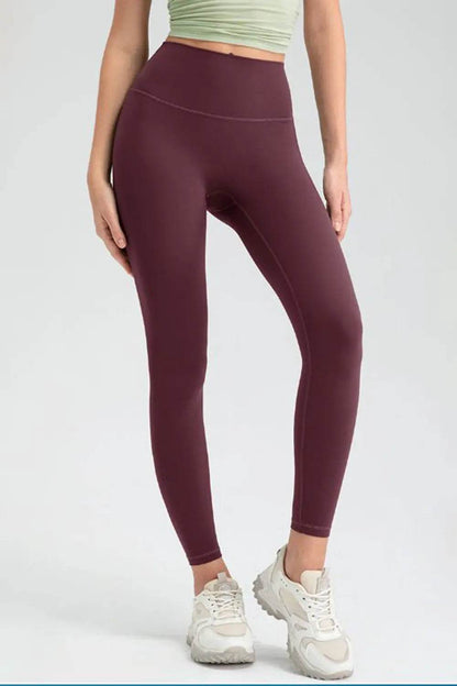 Wide Waistband High Waist Sport Leggings Wine Trendsi fd9945b17e334b2280de264cec1cf2b2-Max