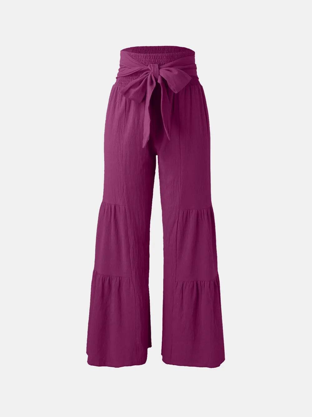 Tied Ruched Wide Leg Pants Trendsi fde7ac70-b0f1-48cf-9290-67aa624aae9f-Max