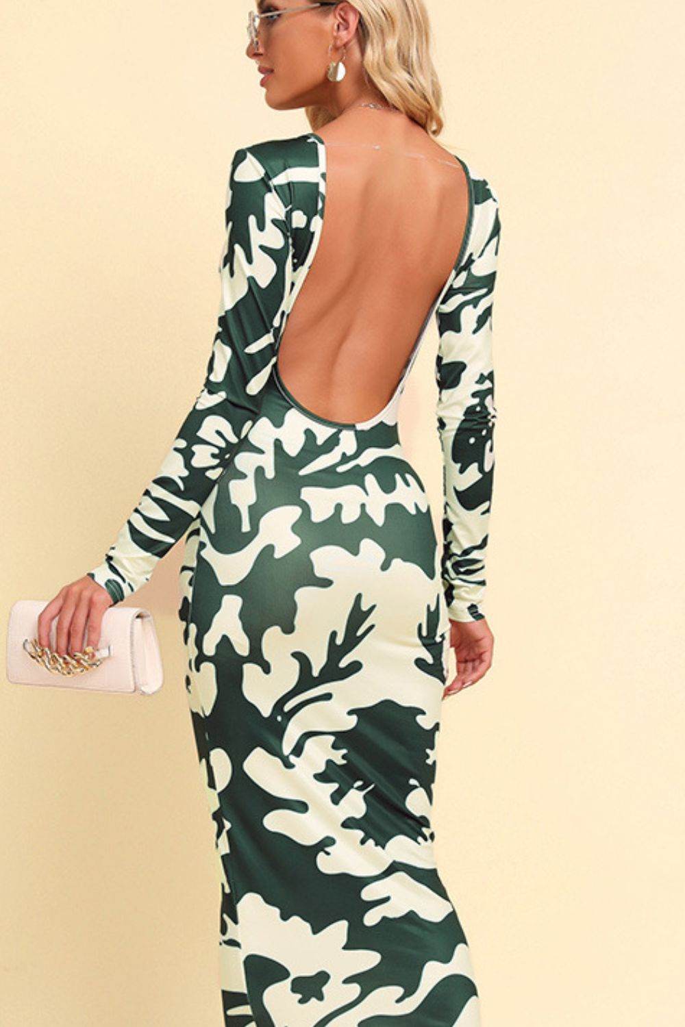 Printed Backless Long Sleeve Maxi Dress Trendsi fdf4c38eba544d7da8faede33eaa0792-Max