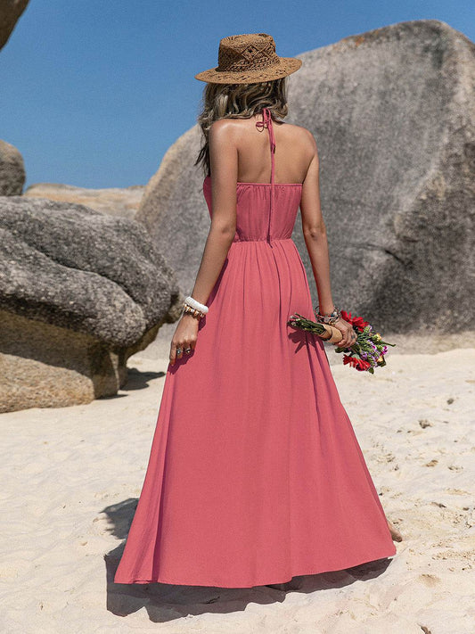 V-Neck Sleeveless Buttoned Dress Trendsi fdf7865a51c4405ca12cf525a5a7d962-Max
