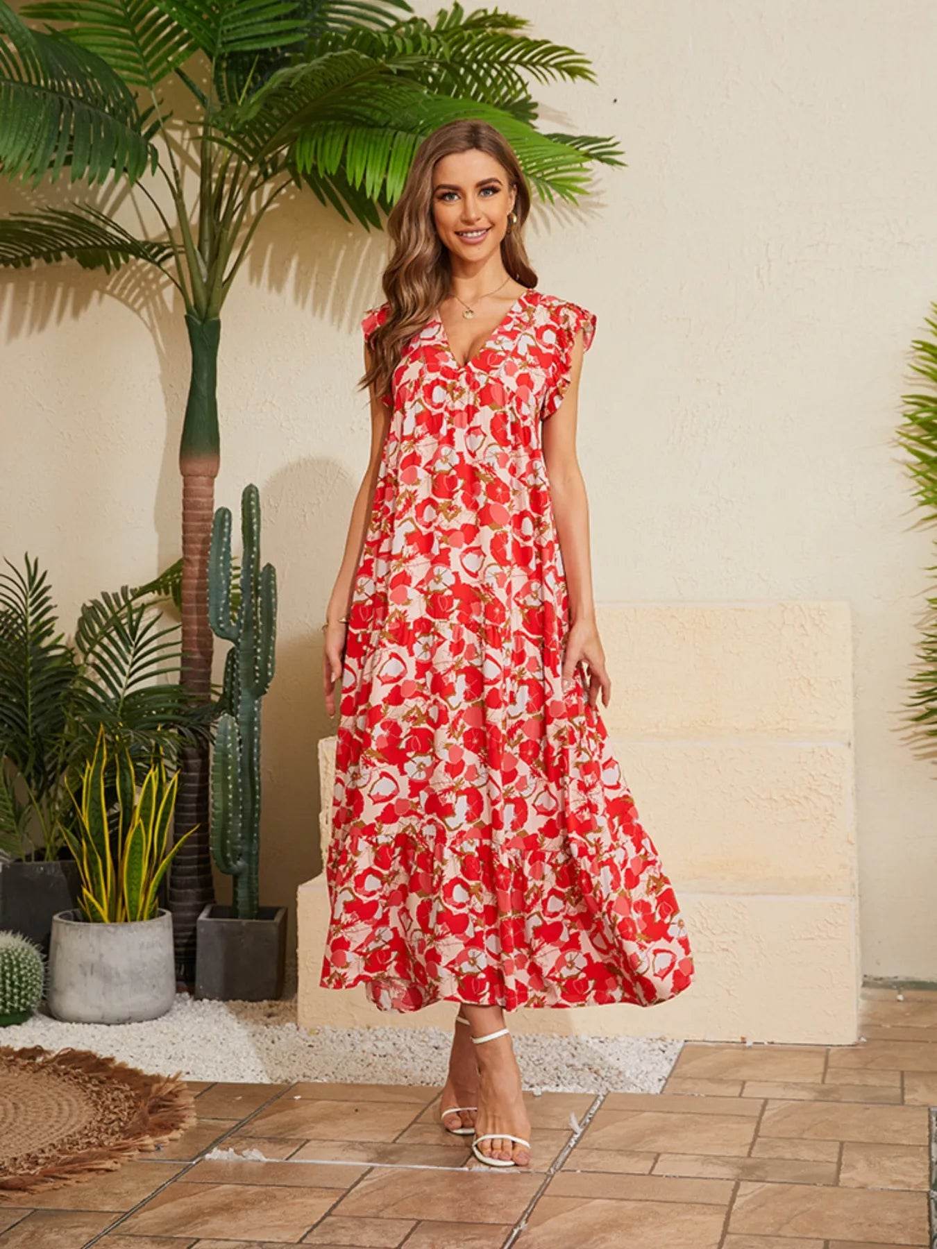 Floral V-Neck Cap Sleeve Summer Dress Trendsi fe308c66-711a-44b6-8c11-75347b4efb35-Max-Origin