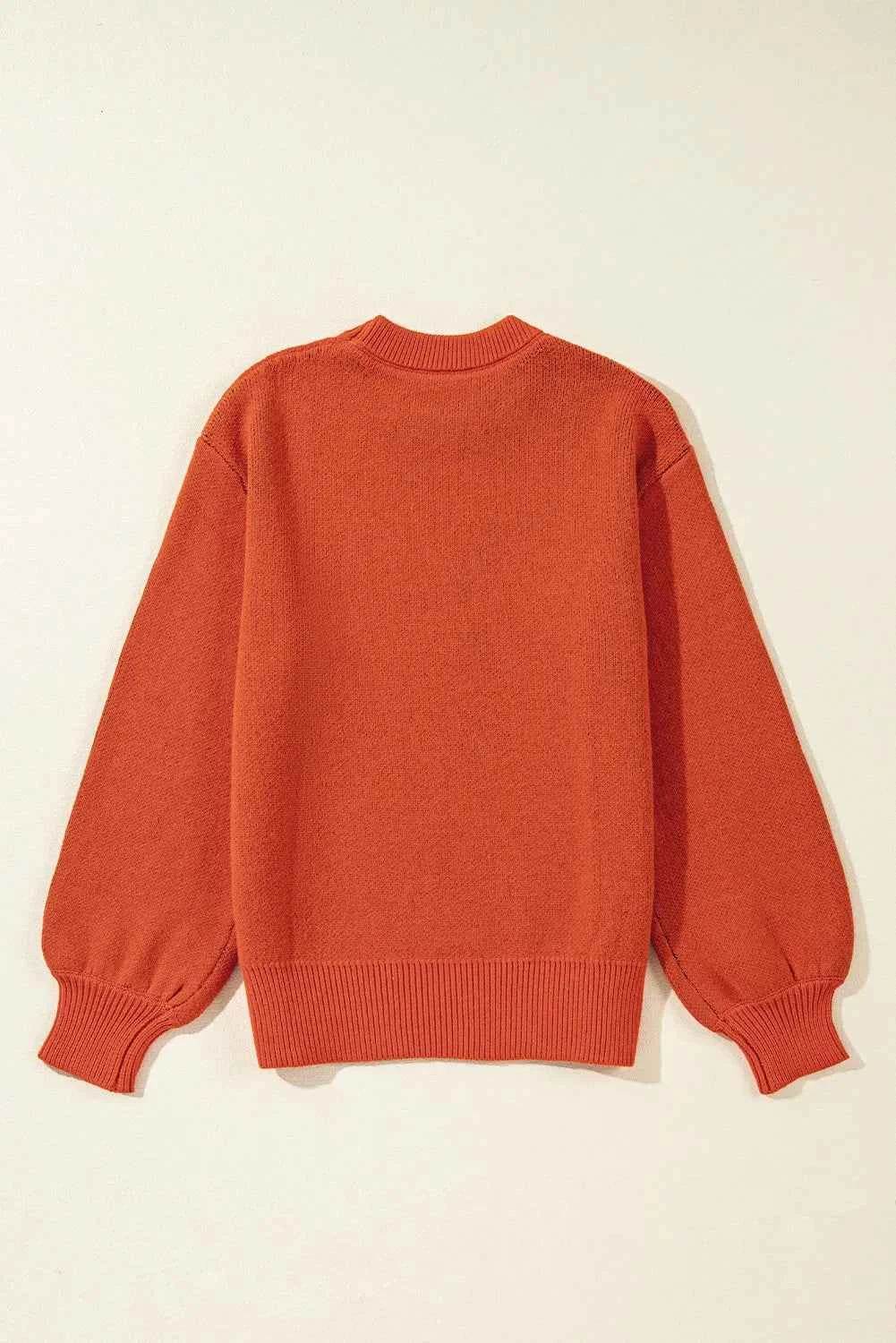 Pumpkin Pattern Round Neck Sweater Trendsi fe3cfb02-bae1-44e8-bb79-bb53f5c447a9-Max