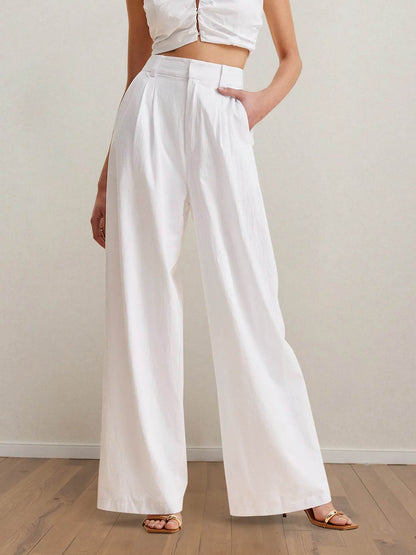 Strapless Peplum Top and Wide Leg Pants Set Trendsi febfe360-69a3-4403-b71e-1d20dcd5b7be-Max-Origin