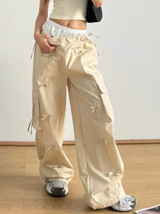 Bow Elastic Waist Cargo Pants Trendsi fec676ad-d30f-466d-b497-164b5e2f1379-Max-Origin