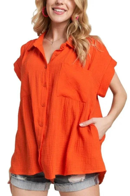 ADORA Button Down Solid Shirt W Pockets Trendsi fefbd5e4149e4d01b2a95e92e84df721-Max-Origin