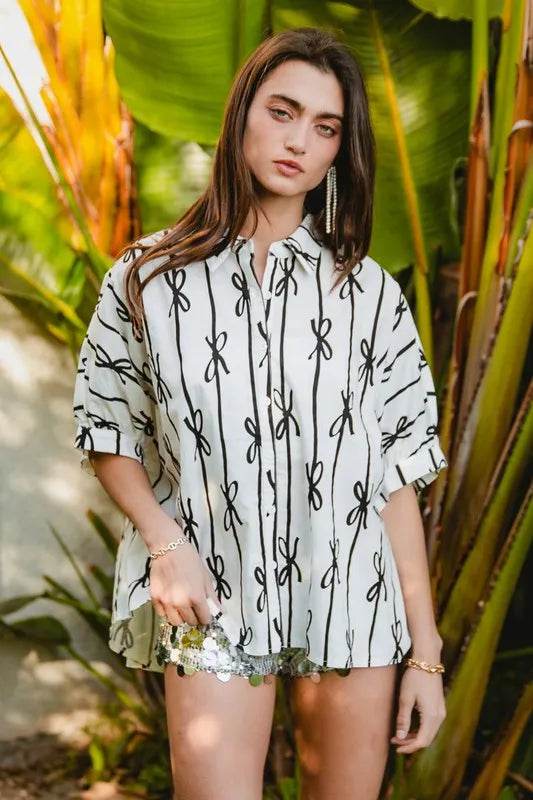 BiBi Bow Ribbon Woven Printed Button Down Shirt Trendsi ff115391-e1a9-42eb-b989-9281f9f480ae-Max-Origin