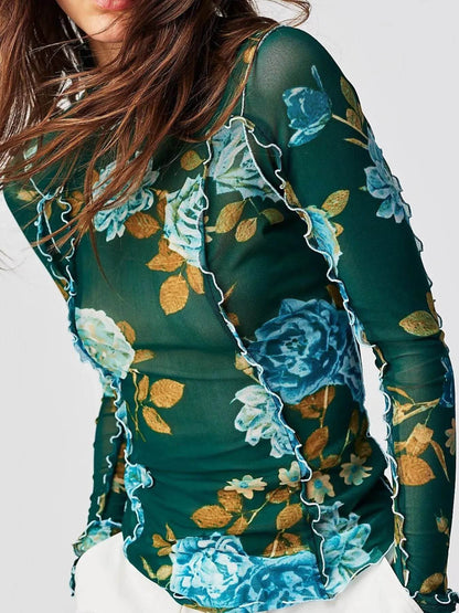 Floral Print Mock Neck Long Sleeve Top Dark Green Trendsi ff88d095-03c4-44fd-936b-e206c9a313c3-Max-Origin