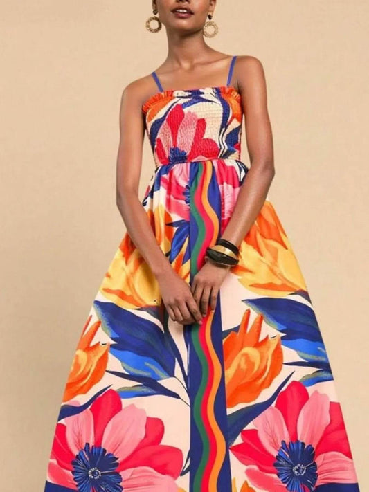 Smocked Printed Spaghetti Strap Maxi Summer Dress Trendsi ff8dd9f8f38244669ac7b030788a9fed-Max-Origin