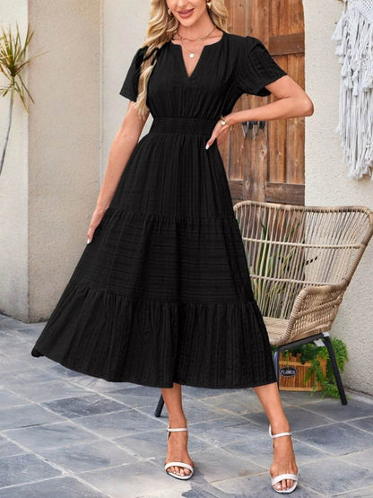 Tiered Notched Short Sleeve Dress Trendsi ff9535b2-92ca-4a5c-ada4-76b4cb878aca-Max-Origin