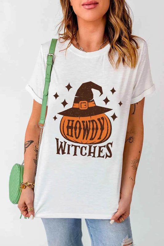 HOWDY WITCHES Round Neck Short Sleeve T-Shirt Trendsi ffa3539a-93ef-432b-bc8e-d62d6a26889b-Max