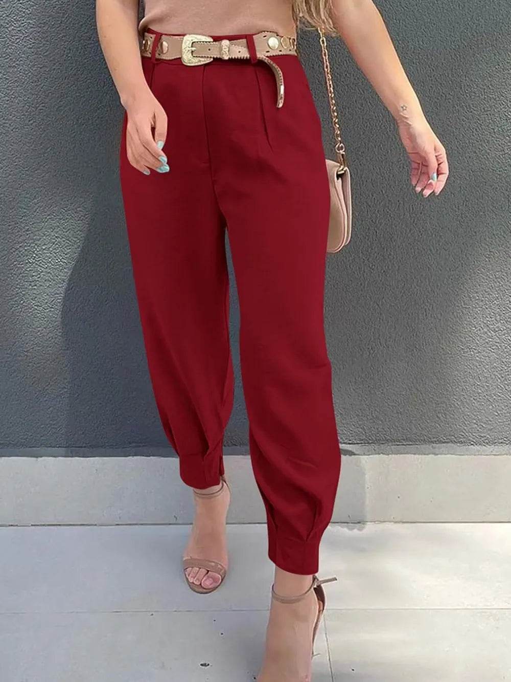 High Waist Cropped Pants Burgundy Trendsi ffb73b81-620c-4c8c-9d7d-429abf72ec61-Max