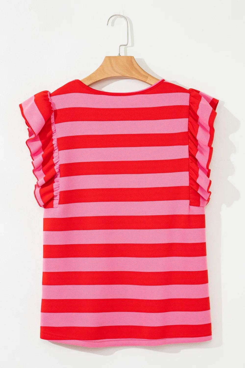 Striped Ruffle Sleeve Summer T-Shirt Trendsi ffc5d10c-cdc2-443a-a45d-5a5b2387cc49-Max-Origin