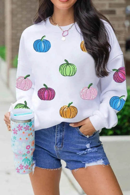 Pumpkin Round Neck Long Sleeve Sweatshirt Trendsi ffefe559-311a-4b8f-9272-6e69457aa786-Max-Origin